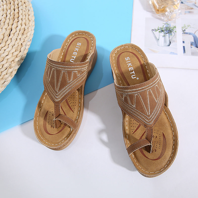 Ada™ Embroidery Wedge Sandals