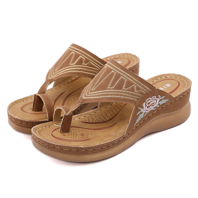 Ada™ Embroidery Wedge Sandals